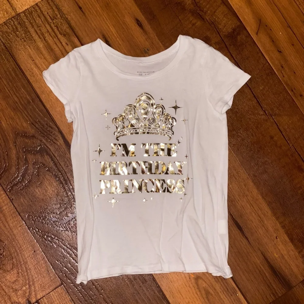 The Children’s place Kids Party White Birthday Girl shirt‎ size 5T